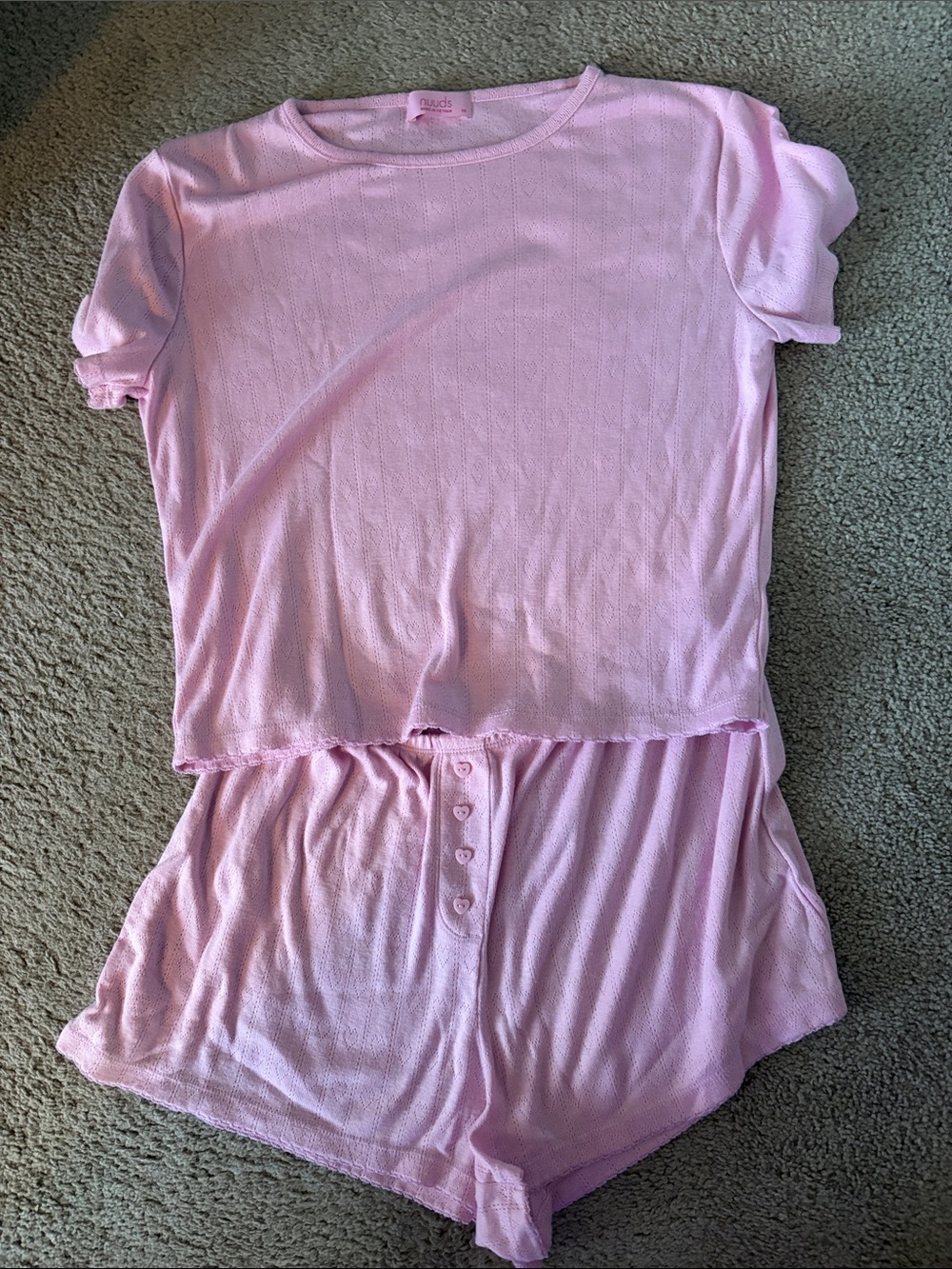 Limited edition Nuuds Pink heart Short Pajama Set